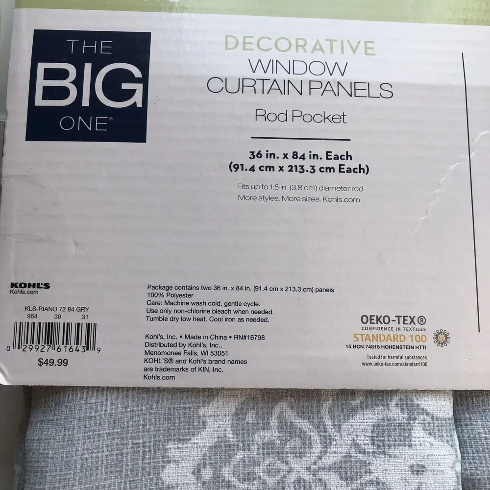 The Big One Paisley Scroll Window Curtain Panel Pack Of 2 Size 36”x 84